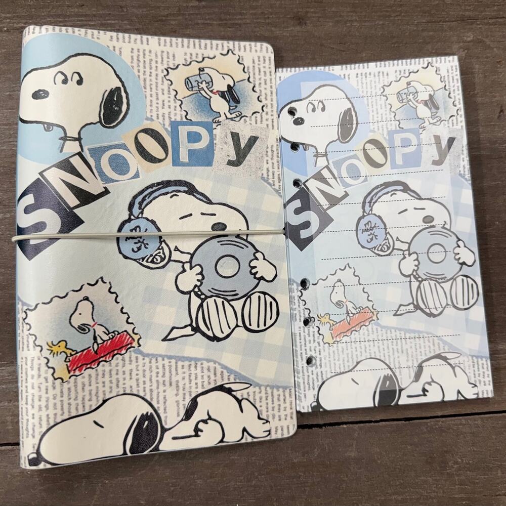 Clearance! Peanuts Snoopy A6 6 Ring Soft Binder, & Paper